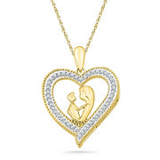 Diamond Heart Shape Pendant for Mothers and Women
