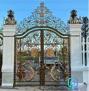 High-end handmade wrought iron main gate houses in Vietnam