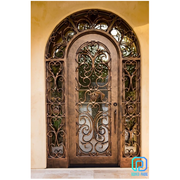 Luxury ornamental wrought iron arch doors