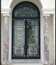 High-end hand-forged iron entry doors