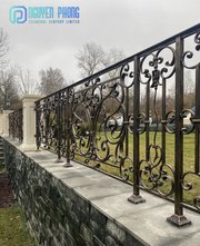 Custom decorative wrought iron fence panels