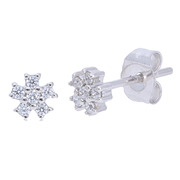 Deutsch Signature Flower Pave Diamond Studs Earrings