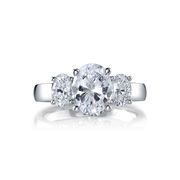 Deutsch Signature Oval Cut 3 Stone Engagement Rings